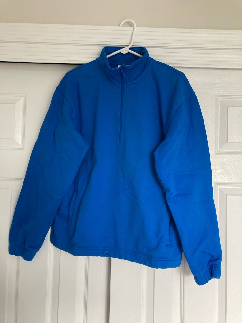 adidas Originals Men's Blue Quarter-Zip Pullover Sweater